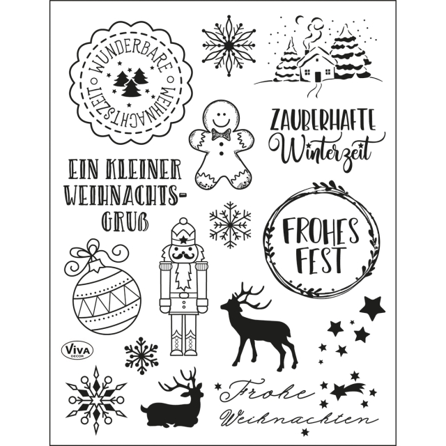 VIVA Decor Transparente Silikon-Stempel Nussknacker Weihnachten
