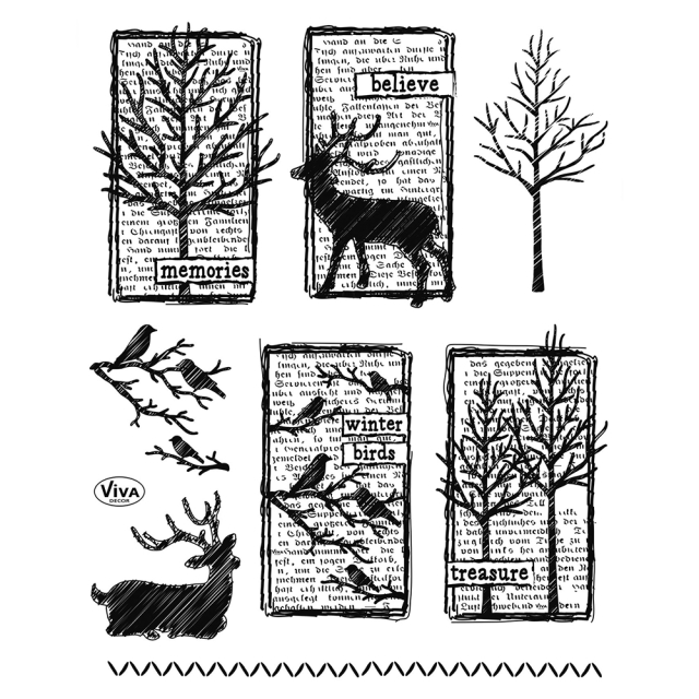 VIVA Decor Transparente Silikon-Stempel Winterimpressionen