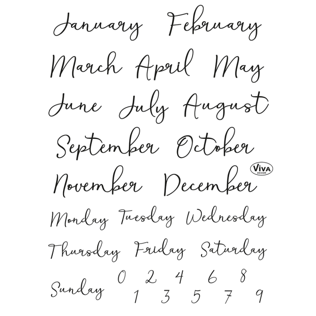 VIVA Decor Transparente Silikon-Stempel Bujo / Kalender Monate