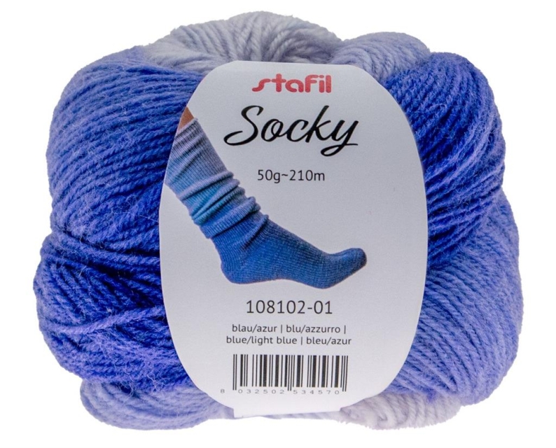 Stafil Sockenwolle Socky 50 Gramm blau / azur