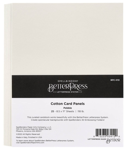 Spellbinders Better Press Cotton 8 1/2 x 11 Inch Sheet pro Blatt Pebble
