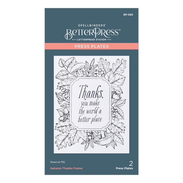 Spellbinder Autumn Press Thanks Frame Press Plate