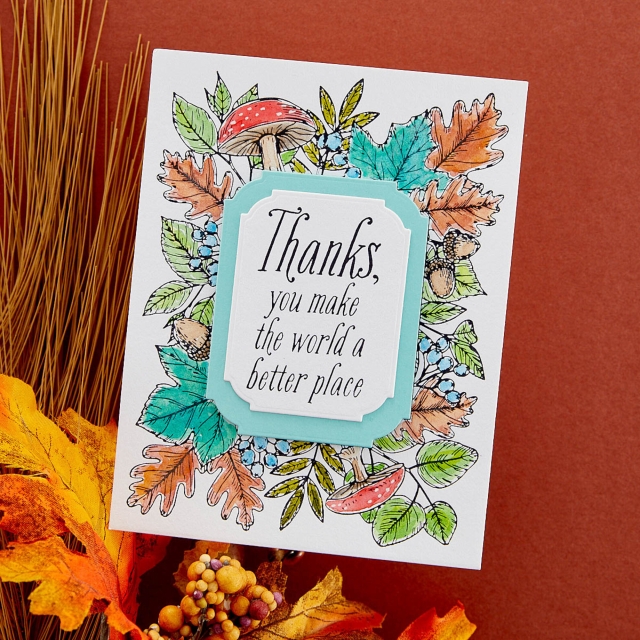 Spellbinder Autumn Press Thanks Frame Press Plate