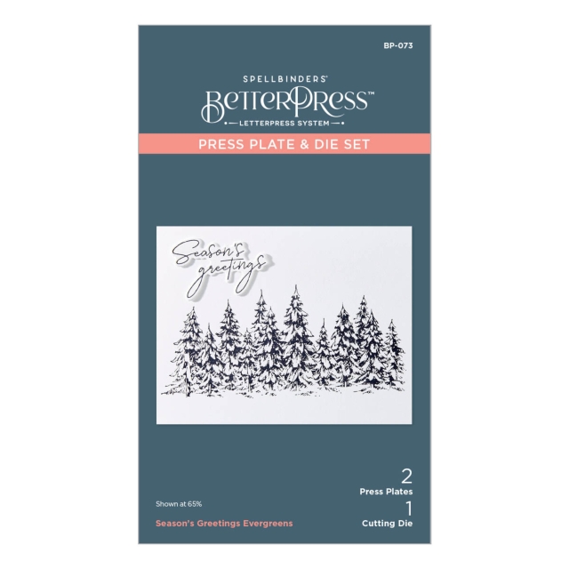 Spellbinder Seasons Greetings Evergreens Press Plate & Cutting Die