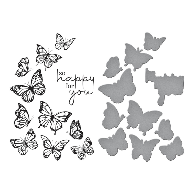 Spellbinder Butterfly Swirl Press Plate & Die Set