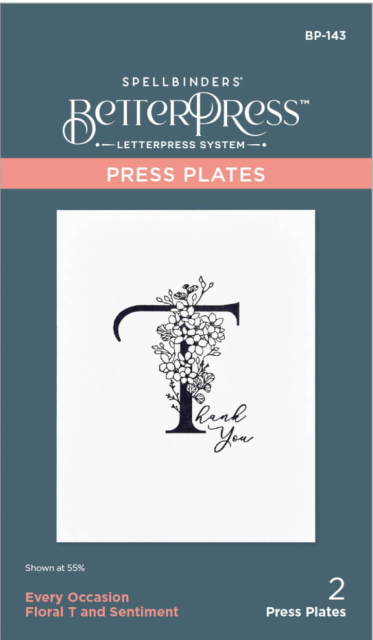 Spellbinders Press Plate Every Occasion Floral T and Sentiment