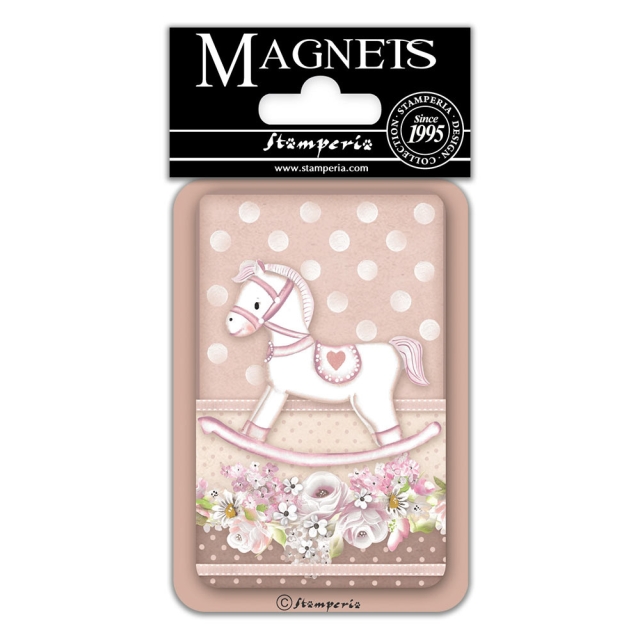 Stamperia Magnet 8 x 5.5 cm Baby Girl Rocking Horse