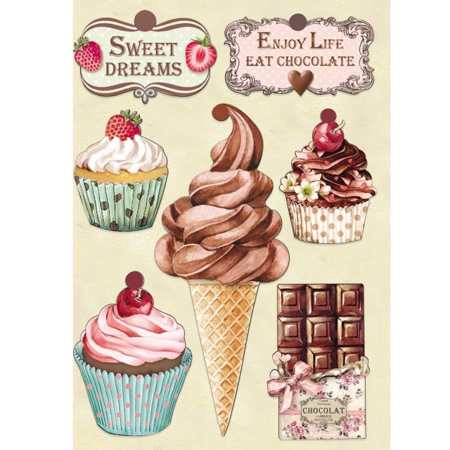 Stamperia Coloured  Wooden Shape A5 Sweety