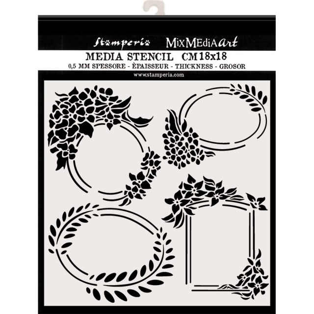 Stamperia Thick Stencil 18 x 18 Labels