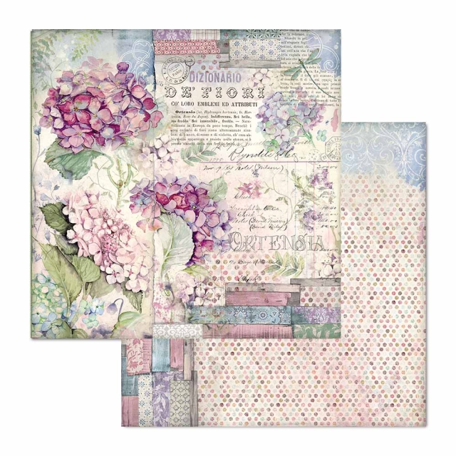 Stamperia Doppelseitiges Papier Hortensia