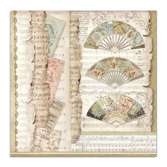 Stamperia Doppelseitiges Papier Fans and Music