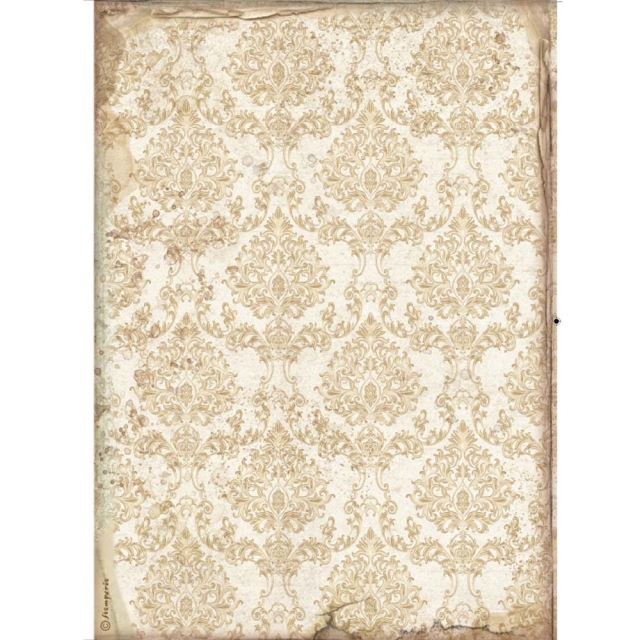 Stamperia A4 Rice Paper Reispapier Sleeping Beauty Wallpaper gold