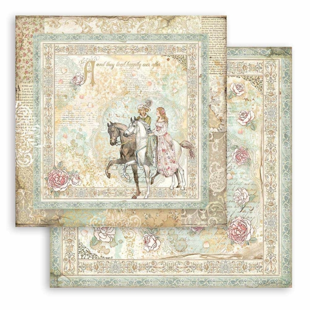 Stamperia Extra Small Pad 6 x 6 Inch mit 10 doppelseitig bedruckten Papieren Sleeping Beauty