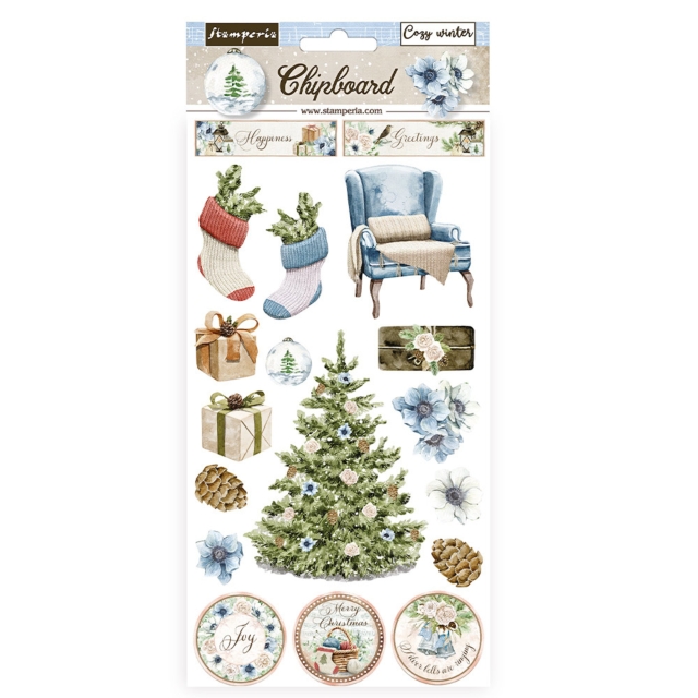 Stamperia Chipboard 15 x 30 cm Romantic Cozy Winter