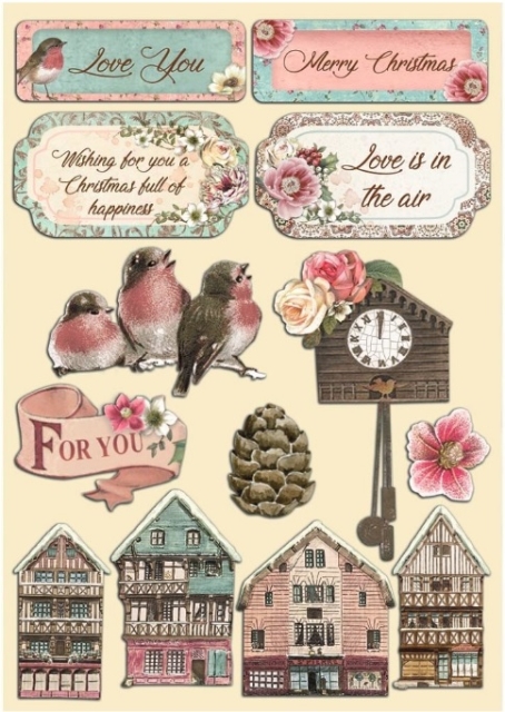 Stamperia Colored Wooden Shapes A5 Sweet Winter Village
