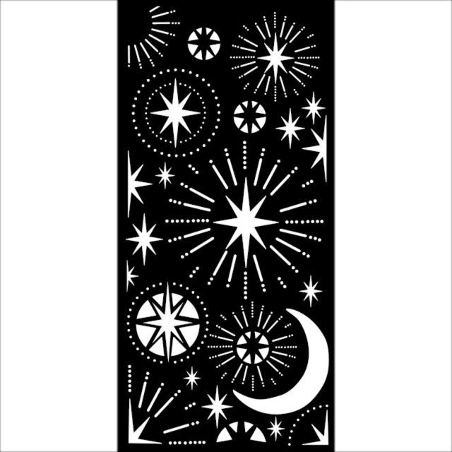 Stamperia Mixed Media Thick Stencil Schablone 12 x 25 cm Christmas Stars and Moon