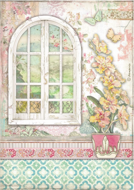Stamperia Orchids and Cats Reispapier A4 Window