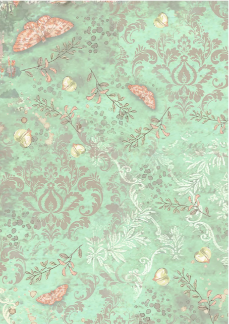 Stamperia A6 Rice Paper Reispapier Set Backgrounds Orchids and Cats