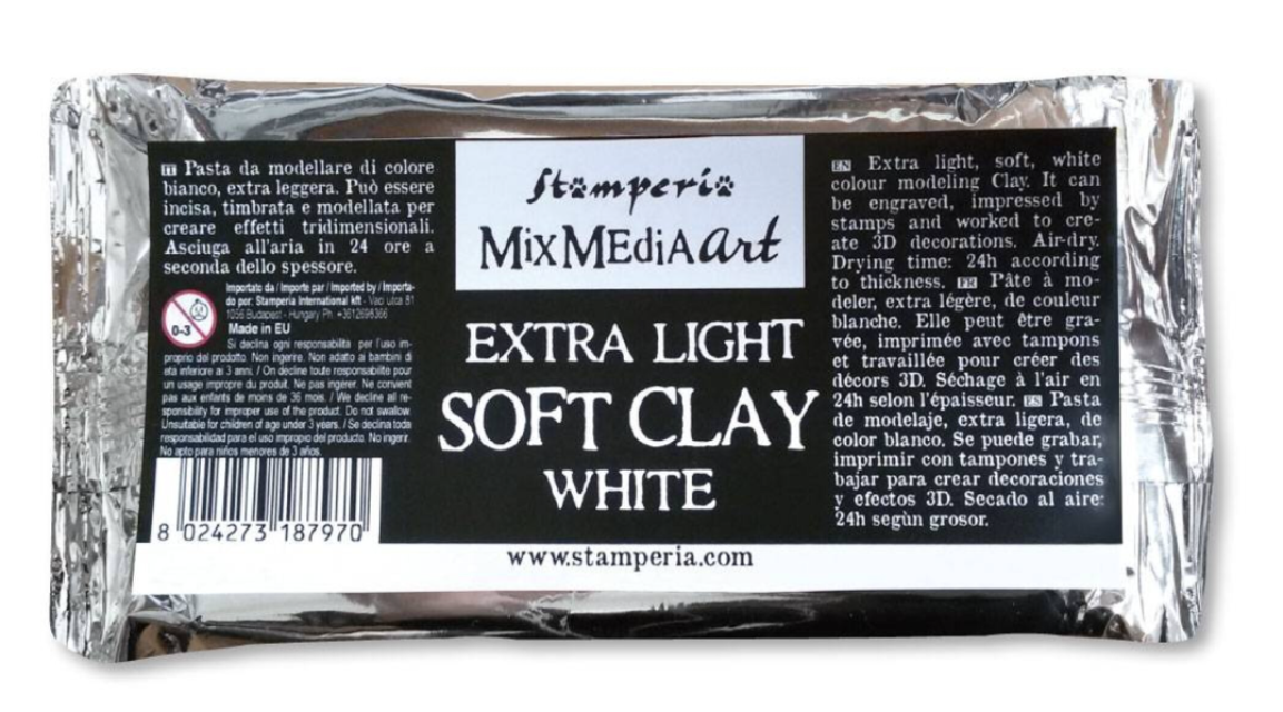 Stamperia Soft Clay white extra light 160 Gramm