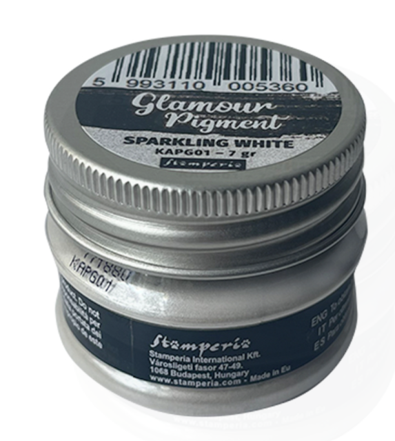 Stamperia Glamour Pigment Pulver 7 Gramm Sparkling White