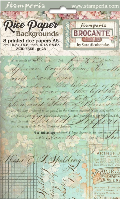 Stamperia Reis Papier Rice Paper Backgrounds A6 Brocante Antiques