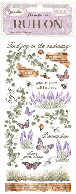 Stamperia Rubbelbilder Rub-on Lavender Ivy and Butterfly