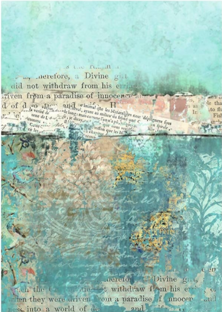 Stamperia Rice Paper Reis Papier A6 Set mit 8 Stück Backgrounds Wonderland