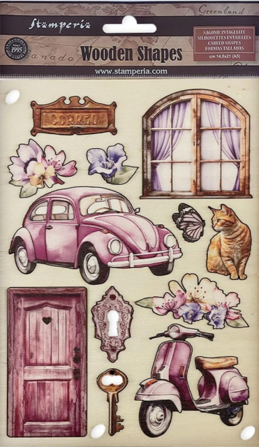 Stamperia Coloured Wooden Shapes A5 Lavender