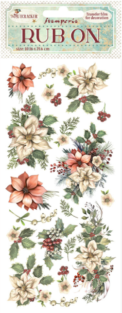 Stamperia Rub-on 10,16 x 21,6 cm The Nutcracker Poinsetta