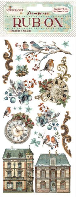 Stamperia Rub-on 10,16 x 21,6 cm The Nutcracker Clocks