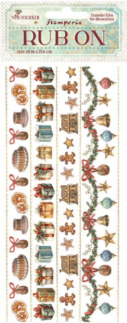 Stamperia Rub-on 10,16 x 21,6 cm The Nutcracker Stripes