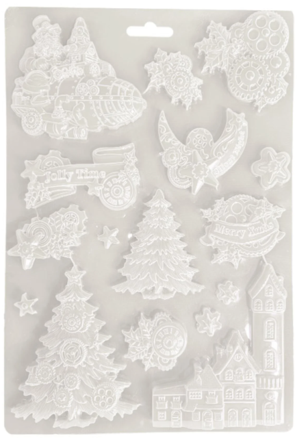 Stamperia Soft Mould A4 Gear up for Christmas Trees and Elements