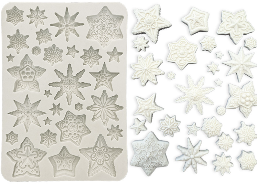 Stamperia Silikon Mould A5 Gear up for Christmas Stars