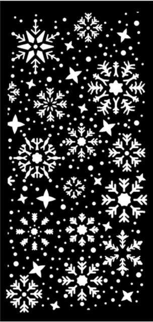 Stamperia Thick Stencil Schablone 12 x 25 cm Gear up for Christmas Snowflakes Schneeflocken