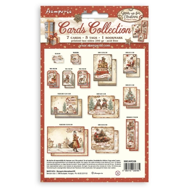 Stamperia Cards Collection Gear up for Christmas
