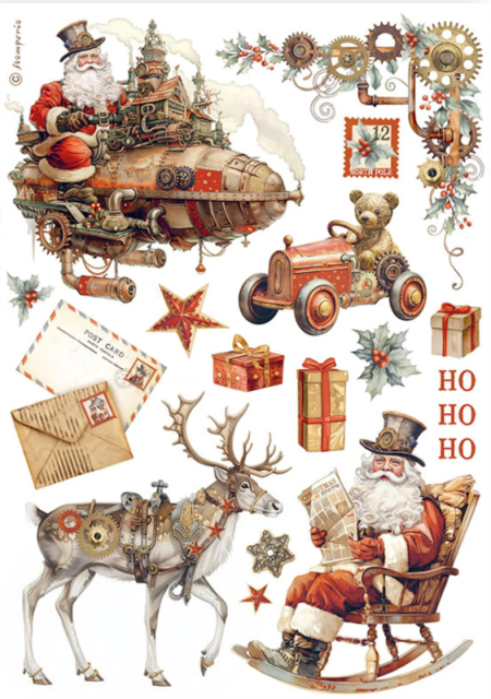Stamperia Washi Pad 8 Sheets A5 Gear up for Christmas