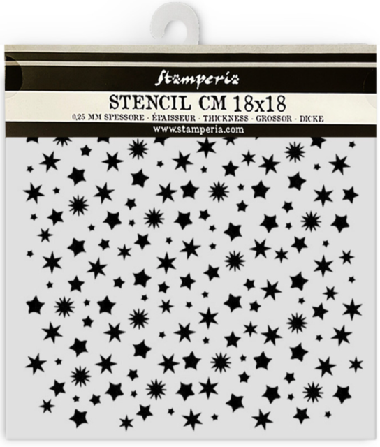 Stamperia Thick Stencil Schablone 18 x 18 cm Classic Christmas Stars Pattern
