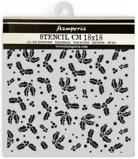 Stamperia Thick Stencil Schablone 18 x 18 cm Classic Christmas Gooseberry Pattern