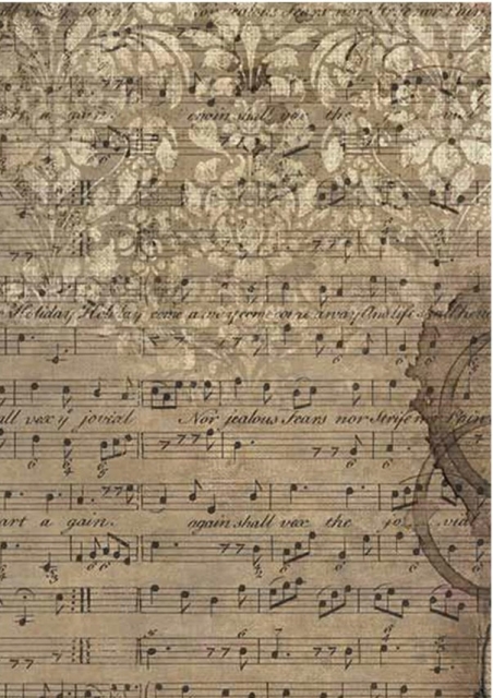 Stamperia Rice Paper Reis Papier A6 Set mit 8 Stück Backgrounds Music