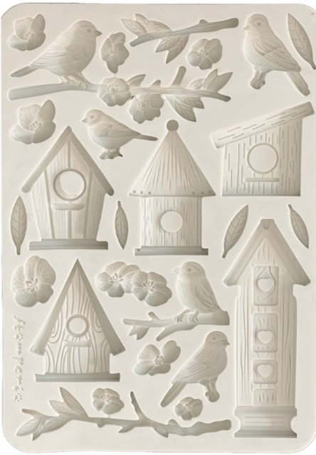 Stamperia Silikon Mould A5 Create Happiness Dewdrops Nests and Birds