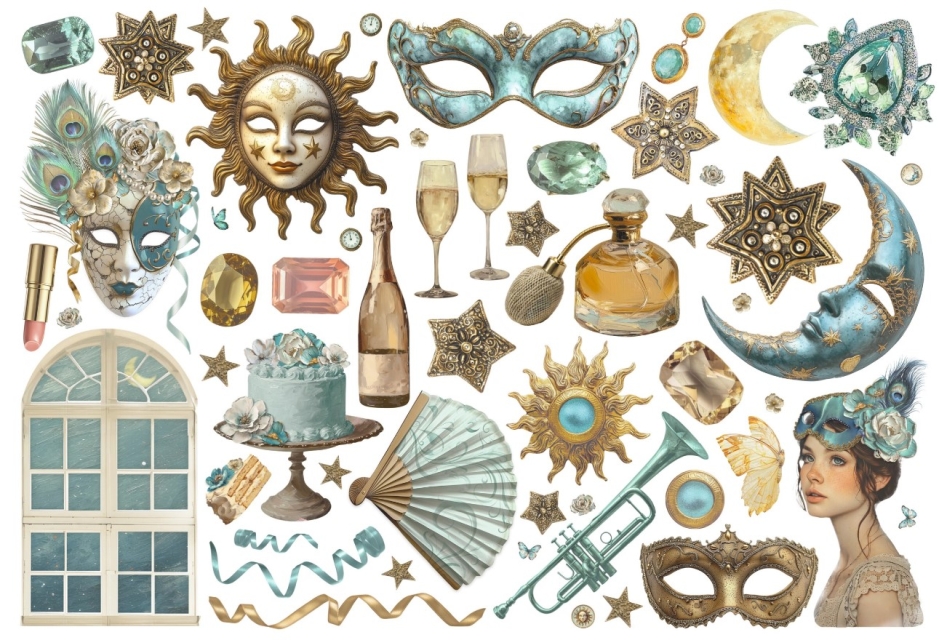 Stamperia Ephemera Masquerade