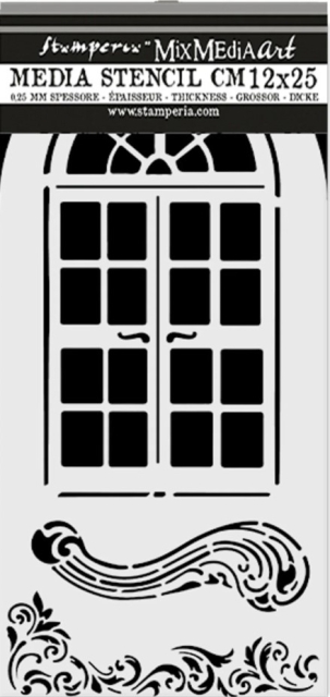 Stamperia Thick Stencil Schablone 12 x 25 cm Masquerade Window