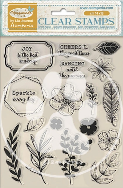 Stamperia Acrylic Stamp 14 x 18 cm Masquerade Flowers and Leaves