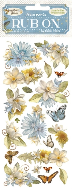 Stamperia Rub-On 10,16 x 21,6 cm Hidden Grove Flowers and Butterfly