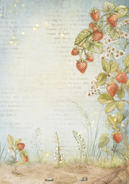 Stamperia A4 Reispapier Rice Paper Hidden Grove Strawberries
