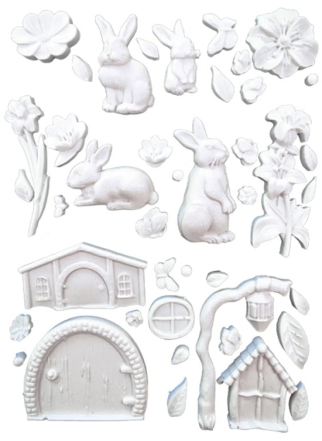 Stamperia A5 Silicon Mould Rabbit and Flowers