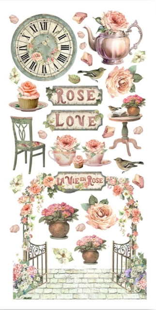 Stamperia 6 x 12 Inch Paper Cut-outs Double Face House of Roses