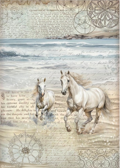 Stamperia A4 Reispapier Rice Paper Silent Sea Horses