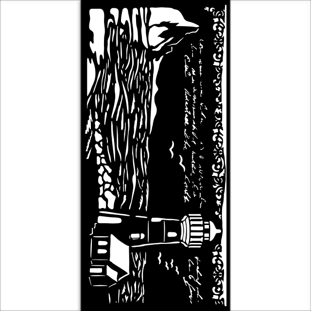Stamperia Thick Stencil Schablone 12 x 25 cm Silent Sea Lighthouse