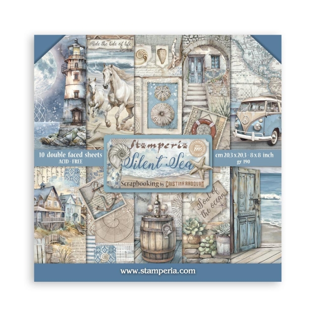 Stamperia 8 x 8 Inch Paper Pad Silent Sea